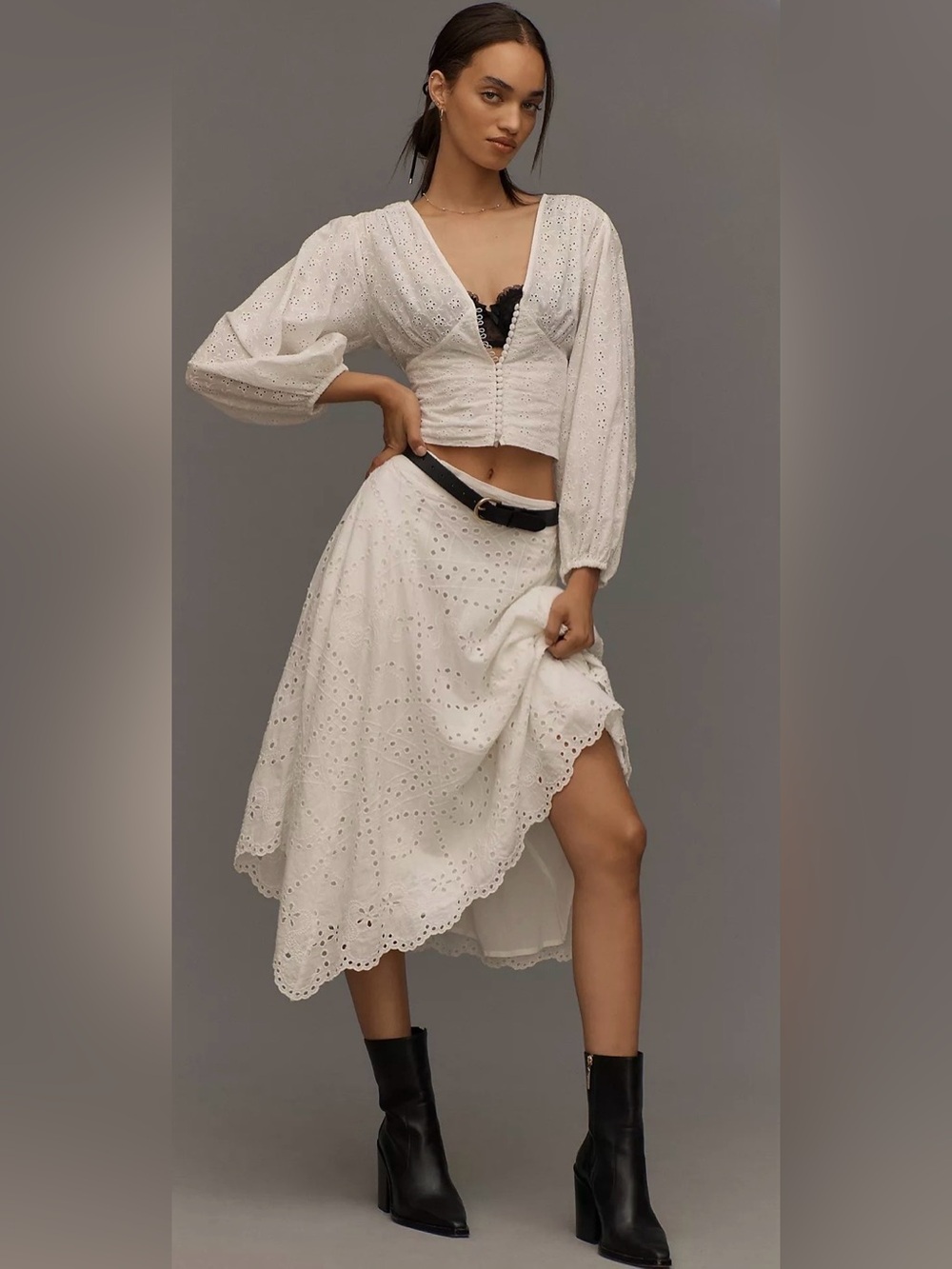 By Anthropologie Asymmetric Midi Skirt